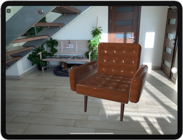 Live Home 3D app for the iPad demonstrating AR functionality