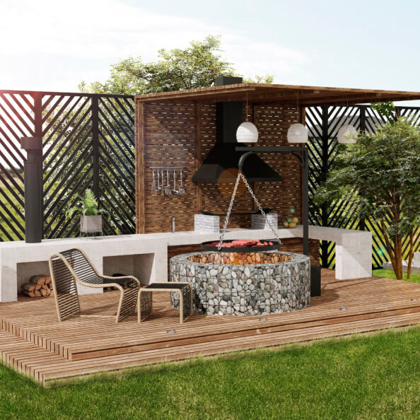 Barbecue zone designed in Live Home 3D.
