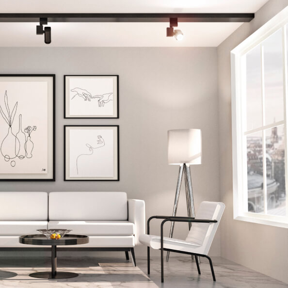 A living room designed in Live Home 3D.