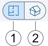2D and 3D icons in the toolbar of the Standard Edition